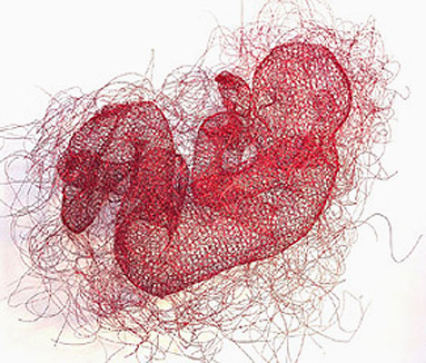 Baby, wire sculpture by Nadia Zubareva.