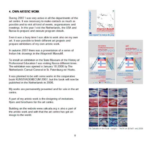 information about the artistic work of marja de Jong