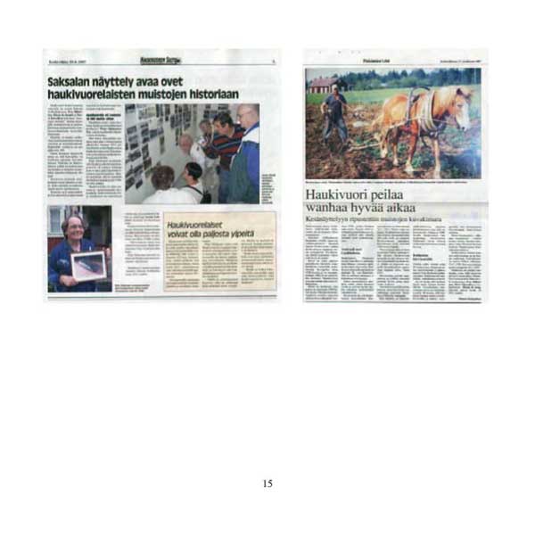 exhibition Haukivuori Muistoissamme in the press