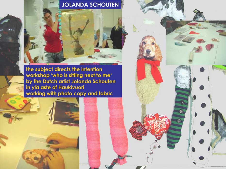 the subject directs the intention workshop 'who is sitting next to me' by the Dutch artist Jolanda Schouten 