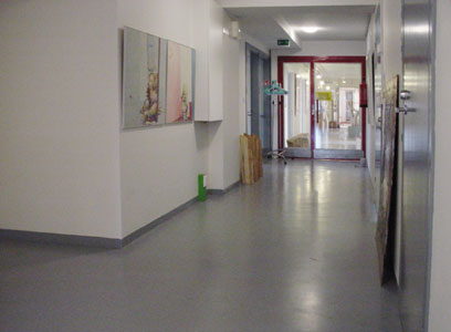 the corridor in the residency is also in use as presentation area