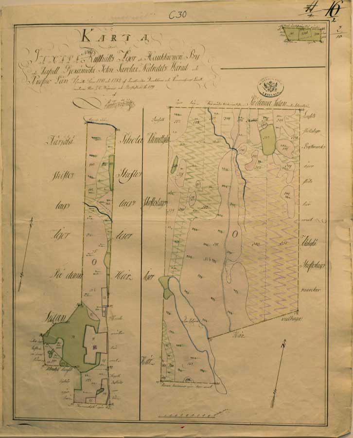 Map of Saxala from 1781-1782